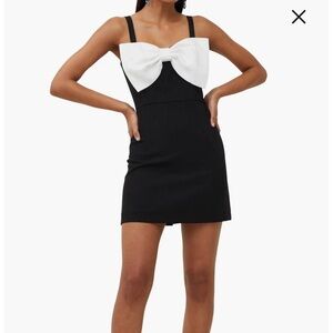 French Connection Whisper Bow Black and White Women's Mini Dress Sz 12 NWT
